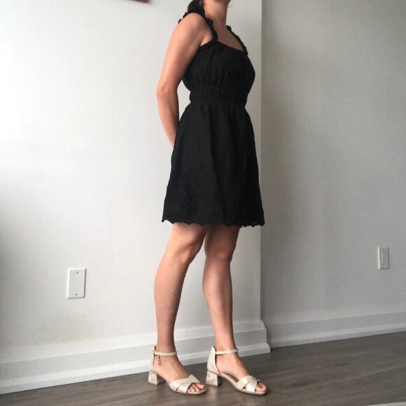 Vintage Old Navy Embroidered Cotton Sundress - Black - Size Small 🖤 - Picture 1 of 9